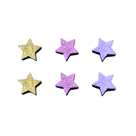 gold stars stud earrings