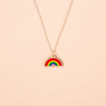 Rainbow wooden necklace