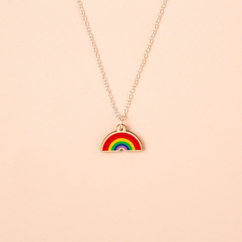 Rainbow wooden necklace