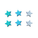 Silver stars stud earrings