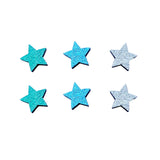 Silver stars stud earrings